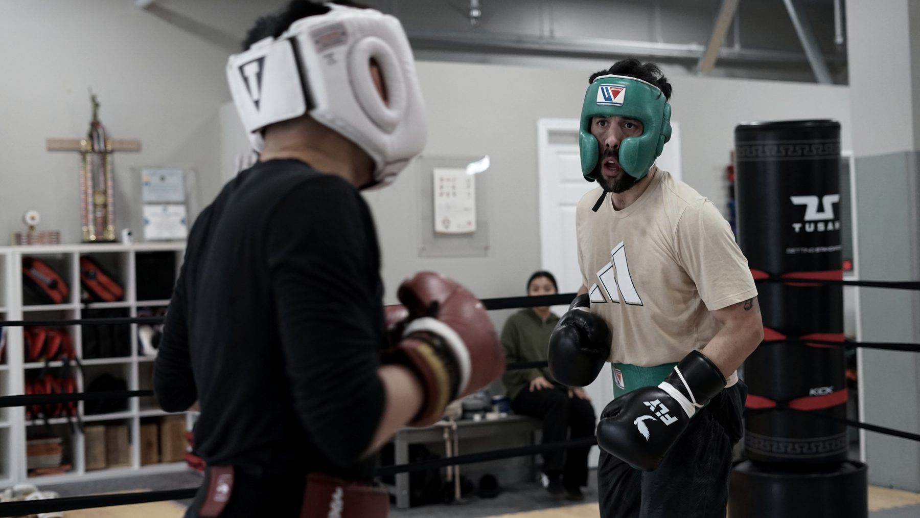 Adults drilling in the ring