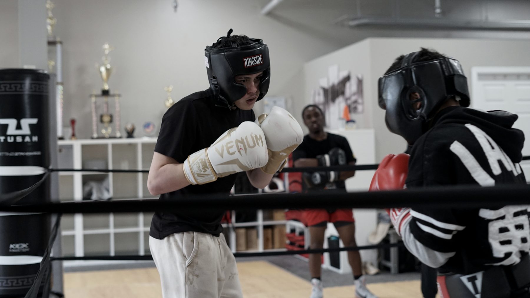 Youth boxers sparring